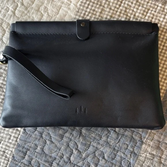 Portland Leather Black Framed Clutch - Picture 1 of 2